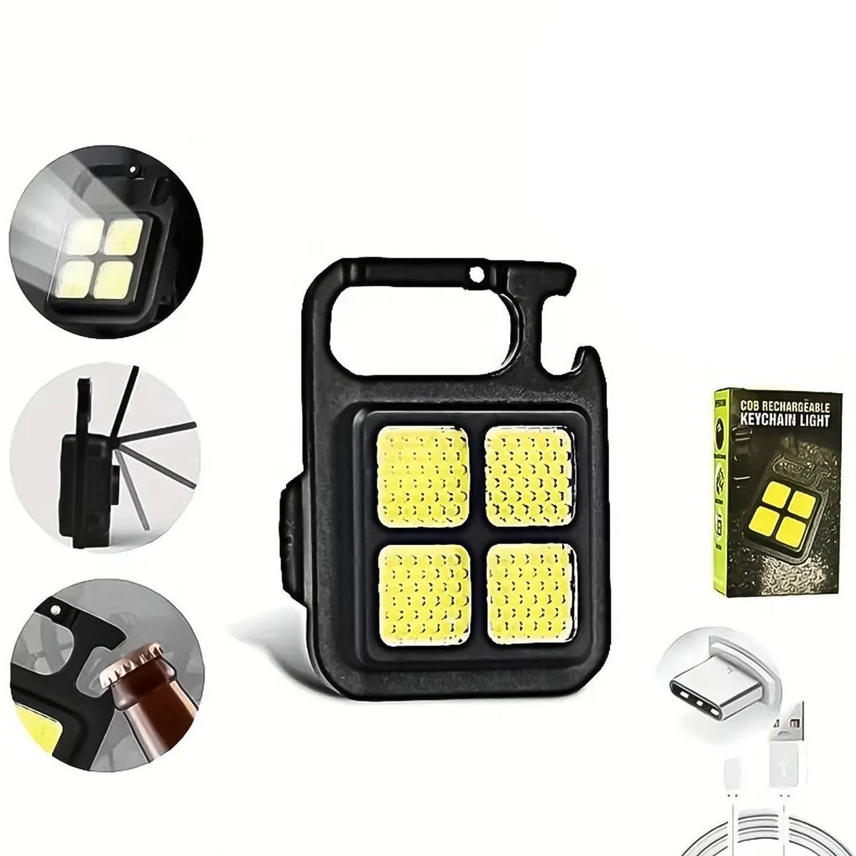 Mini LED Keychain Light 3 Modes Bottle Opener