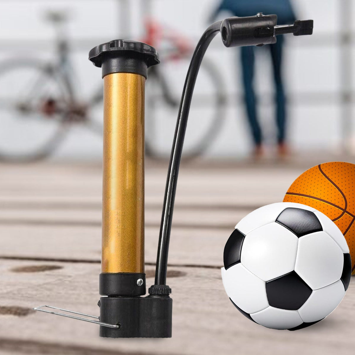 Hand Air Pump – Portable Metal Ball Inflator for Sports | FitFuzion