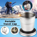Folding Camping Cup – Stainless Steel Portable with Keychain | hydrozilla