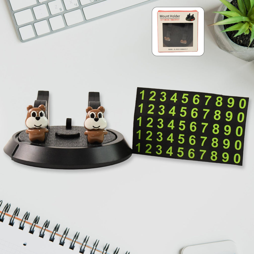 Car Dashboard Mobile Phone Holder Stand with Parking Number Display