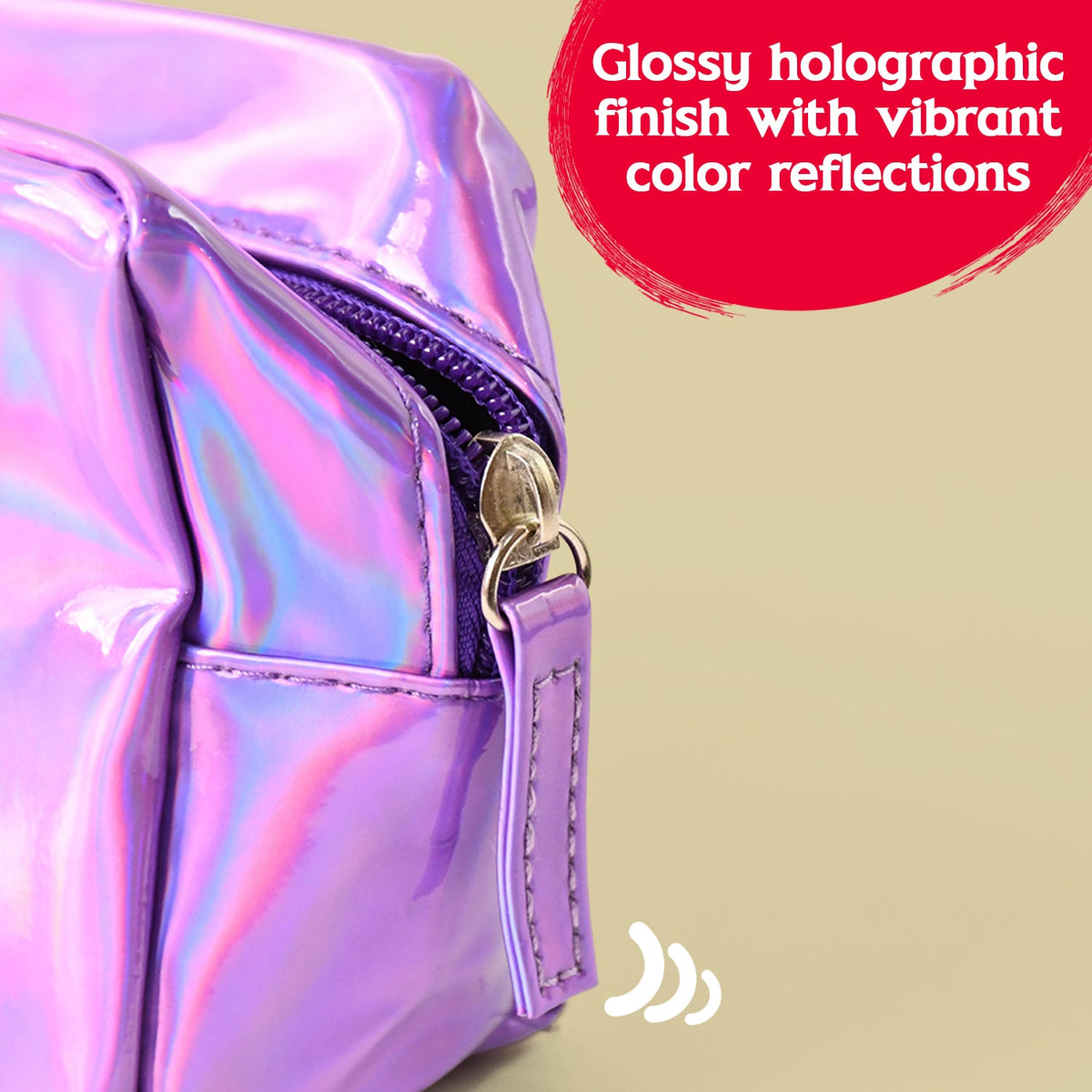 Holographic Waterproof Travel Cosmetic Pouch – Stylish & Durable