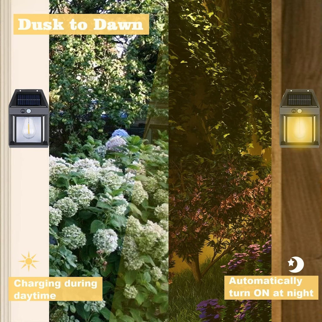 Solar Wall Lamp with Motion Sensor for Outdoor Lighting