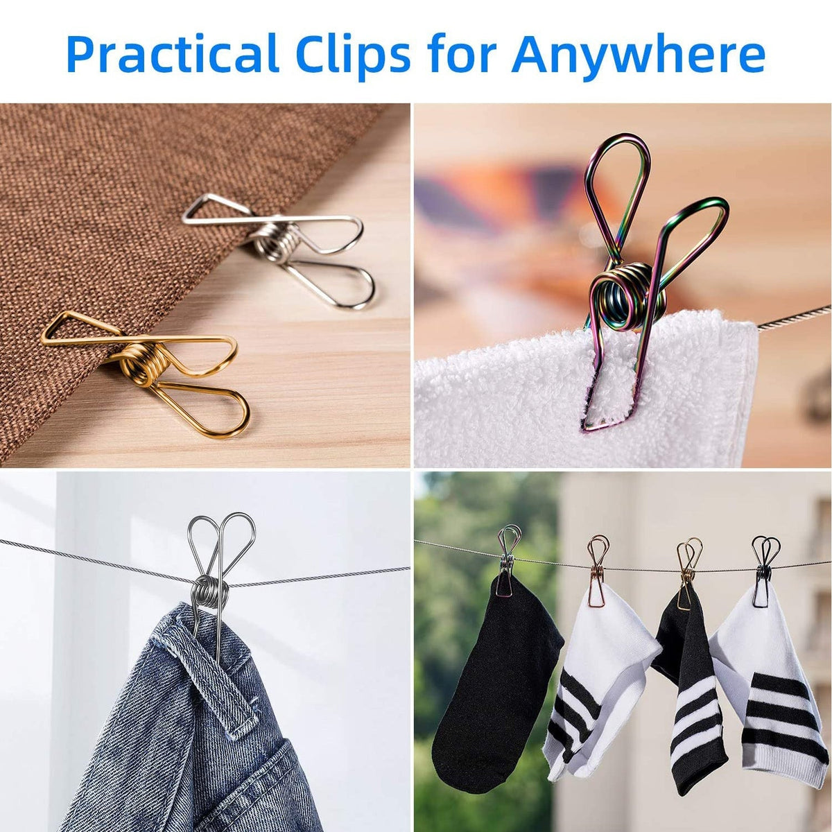 Stainless Steel Clothes Clips – Multipurpose & Sturdy | BathNova