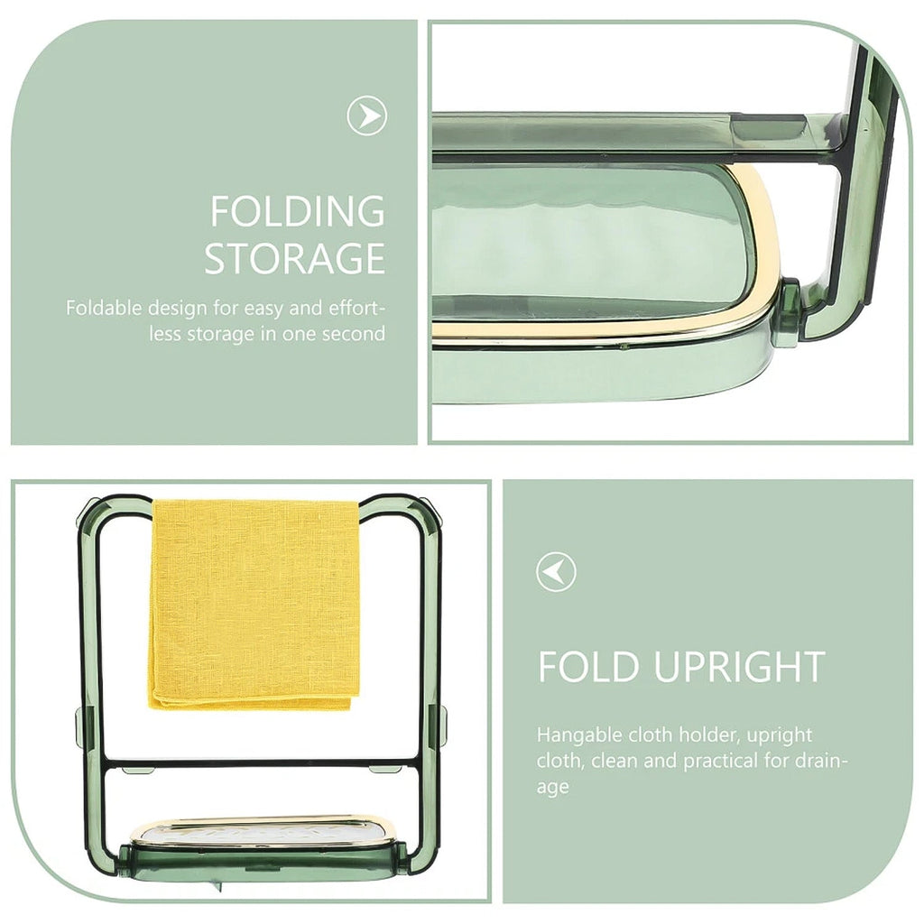 2-in-1 Bathroom Organizer – Self-Adhesive Soap Holder & Towel Rack
