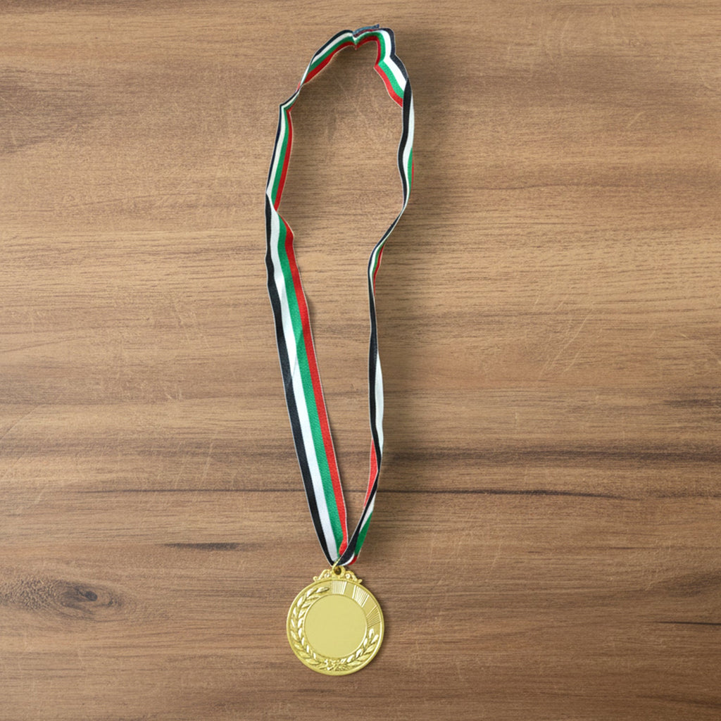 Gold Winner Medal with Tricolor Ribbon – Elegant Sports Award