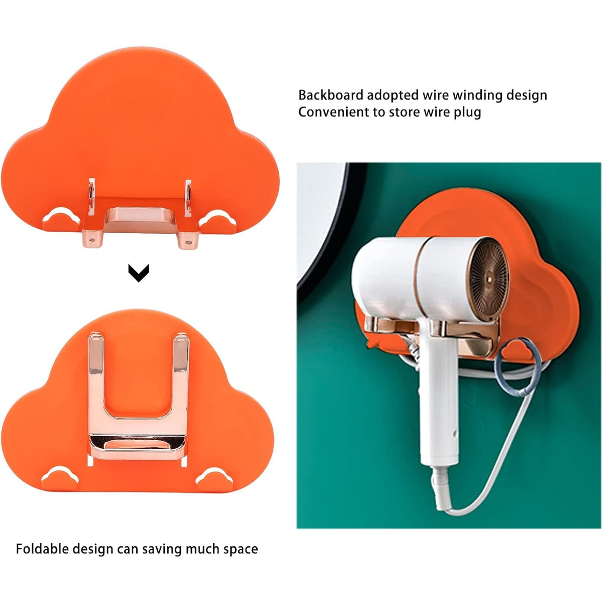 TEST 2 - Hair Dryer Holder – Wall Mounted Foldable Stand | Calm & Curl