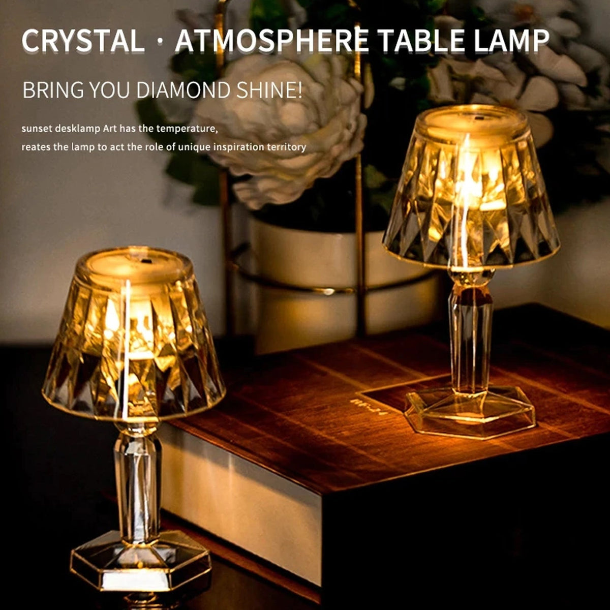 Crystal Table Lamp – Transparent Mini LED Reflection Light | Styleva