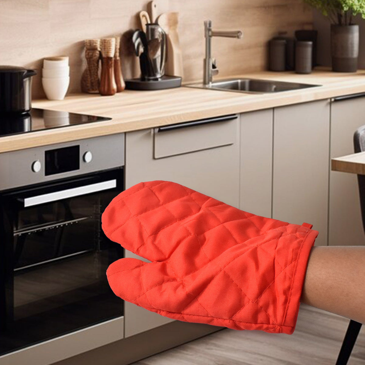 Heat Resistant Oven Mitts – Non-Slip, Flexible & Easy Clean | Bake & Dwell