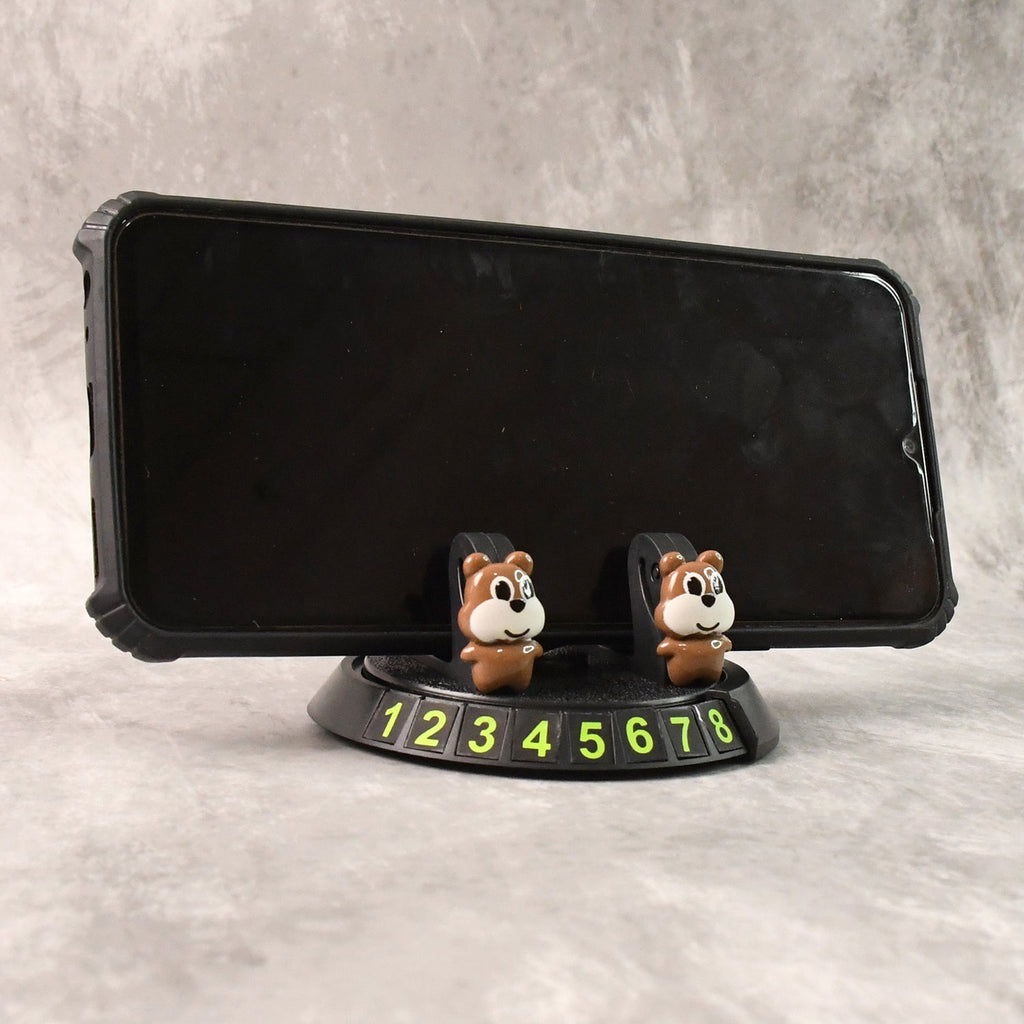 Car Dashboard Mobile Phone Holder Stand with Parking Number Display