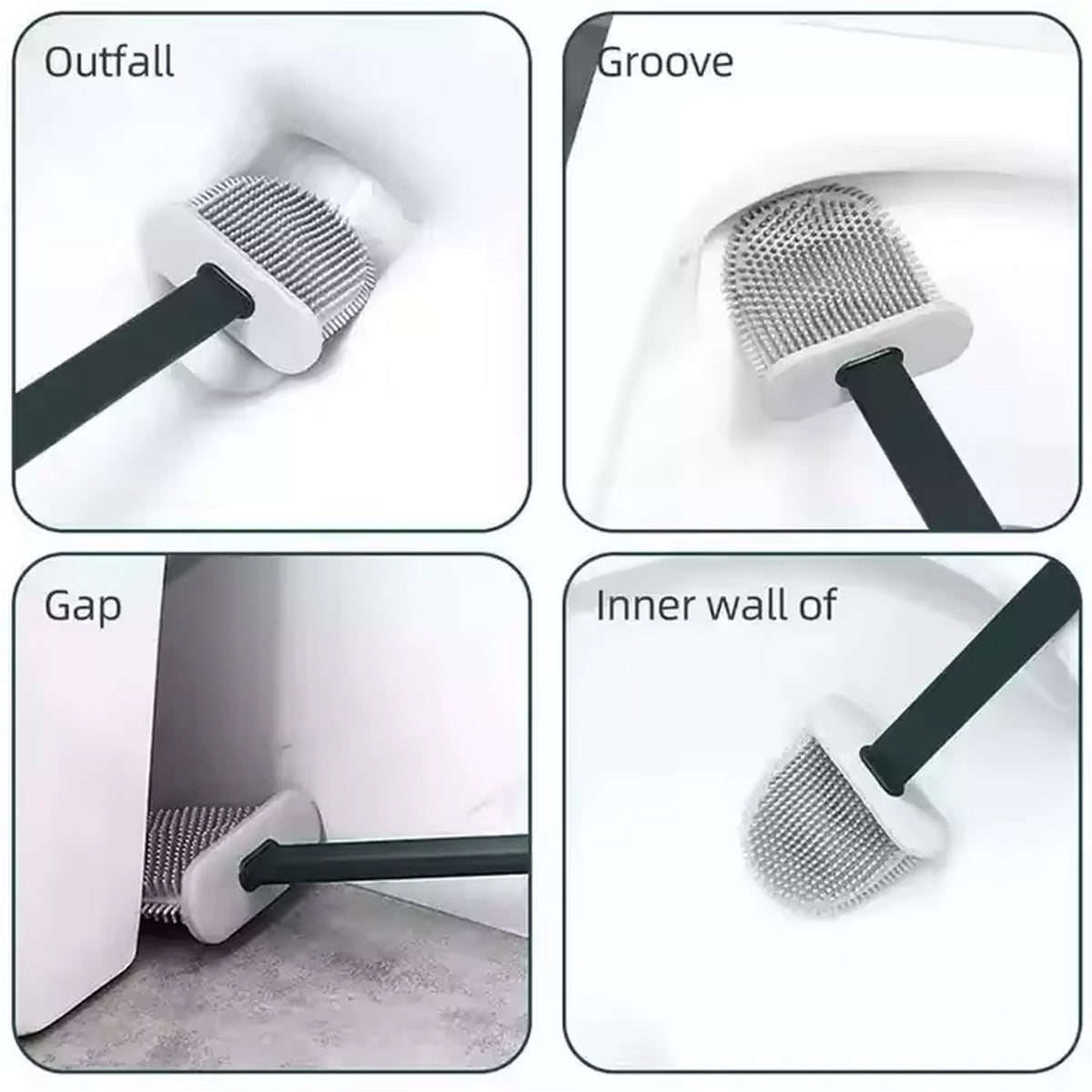 Silicone Toilet Brush – Wall-Mounted, Anti-Drip Cleaner | Velvet Wipe