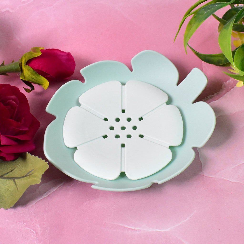 Plastic Soap Dish – Self-Draining Floral Design | VelvetBubbles
