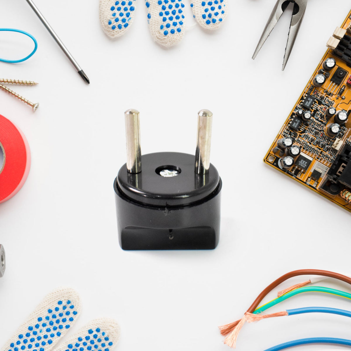 2 Pin Plug Adapter – Universal to Indian Socket Converter | Compshop