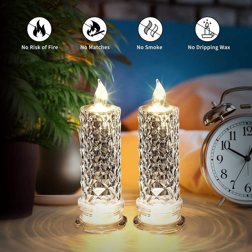 LED Crystal Candle Light – Flameless Safe Decorative Glow