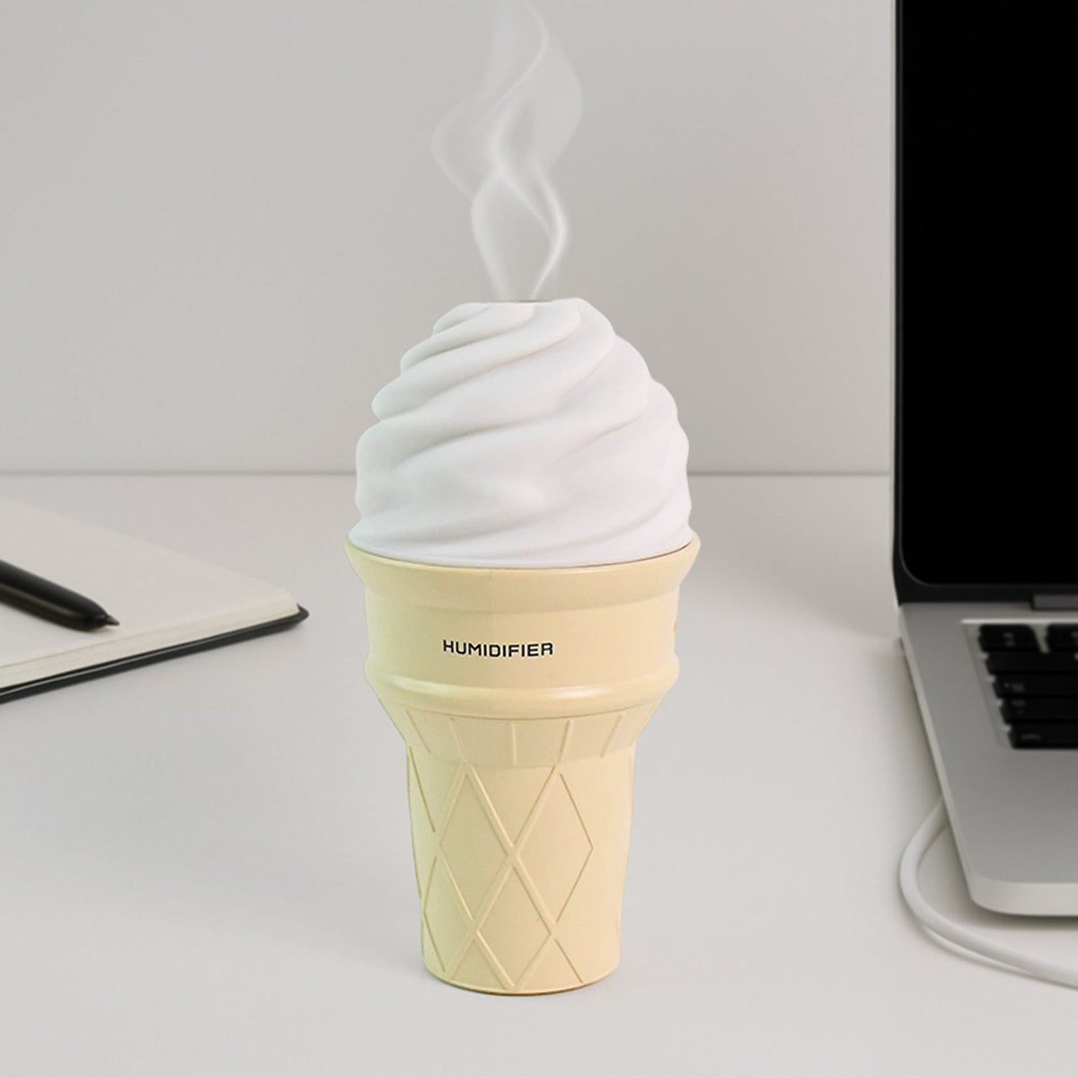 OwlCart HandyHub – Ice Cream Cone Humidifier – Portable Air Freshener with LED