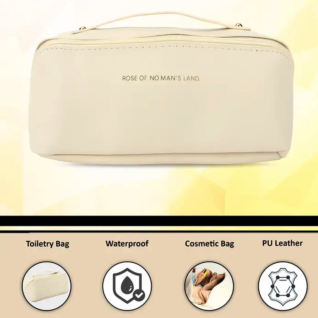 Travel Makeup Organizer – Waterproof Compact Pouch with Handle