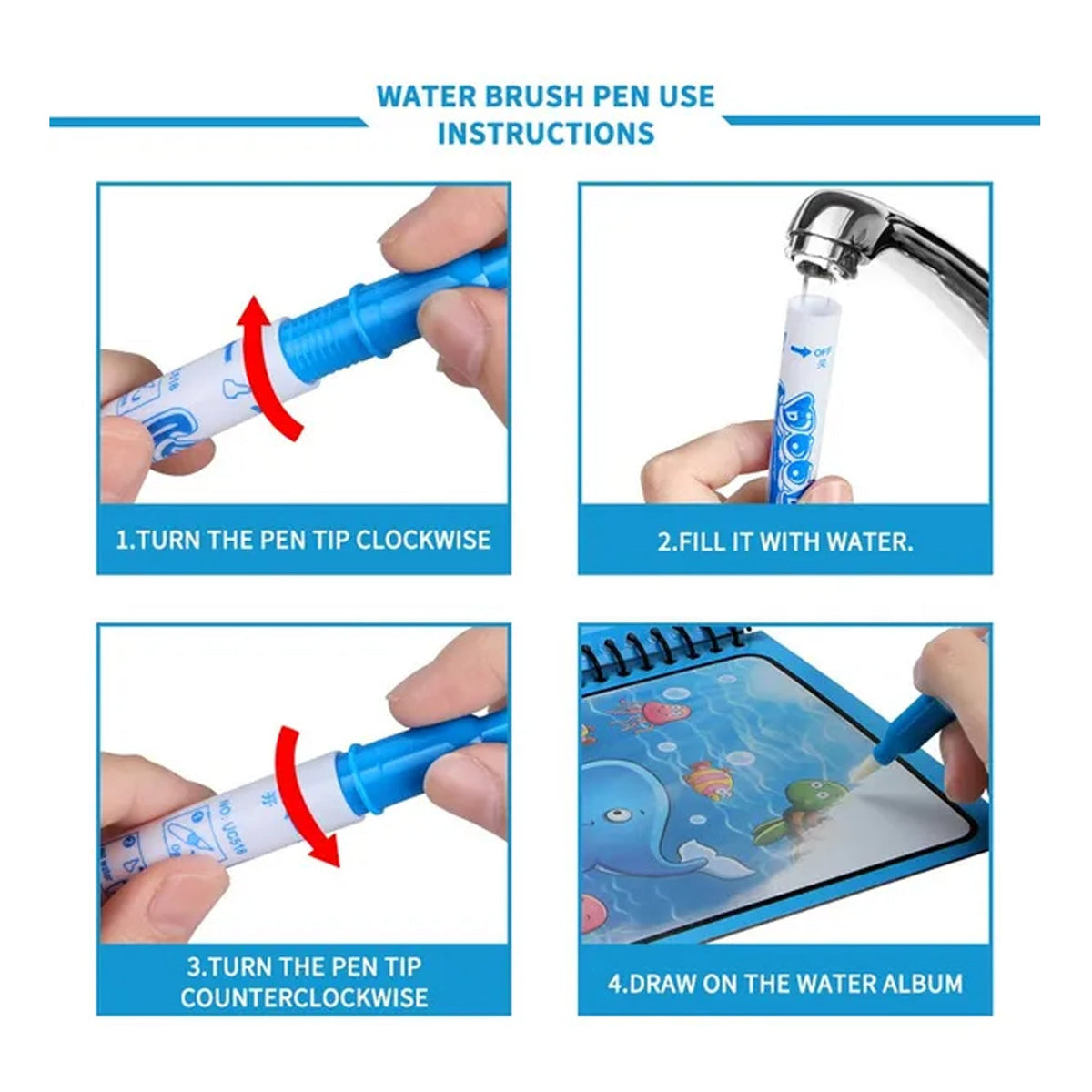 Magic Water Coloring Book – Reusable Mess-Free Fun for Kids | Inventive Play
