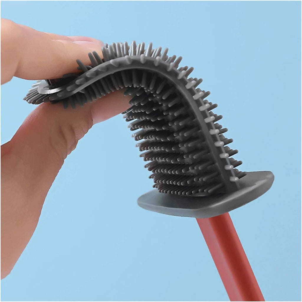 Silicone Toilet Brush – Quick-Dry Holder, Flexible Bristles | Velvet Wipe