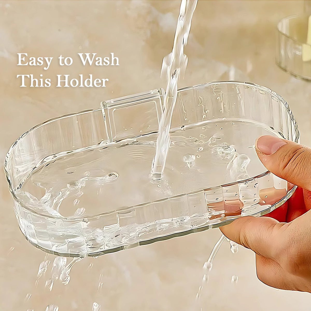 Transparent Wall Mounted Soap Dish Holder – Self Adhesive 2 Pc