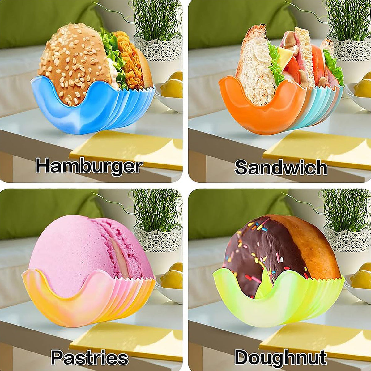 Silicone Burger Holder – Reusable & Mess-Free Snack Grip | Tidy Table