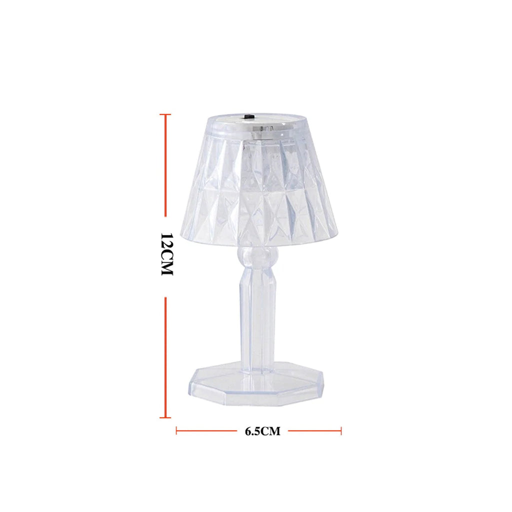 Crystal Table Lamp – Transparent Mini LED Reflection Light | Styleva