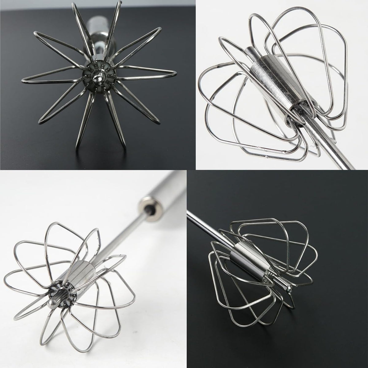 OwlCart NeatNest Stainless Steel Egg Whisk – Hand Push Rotary