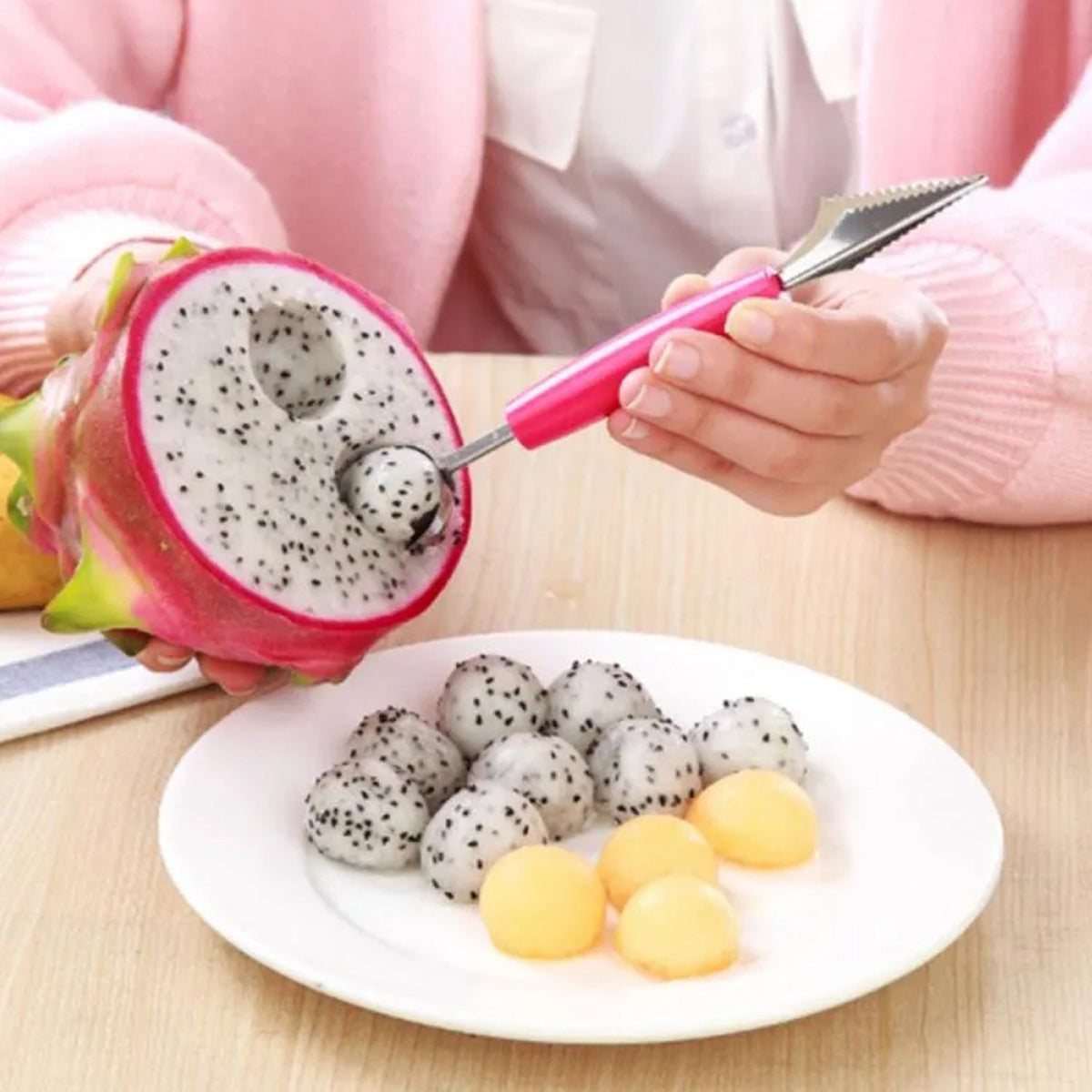 Fruit Carving Tool Kit – Stainless Steel Peeler & Scooper | Quickslice