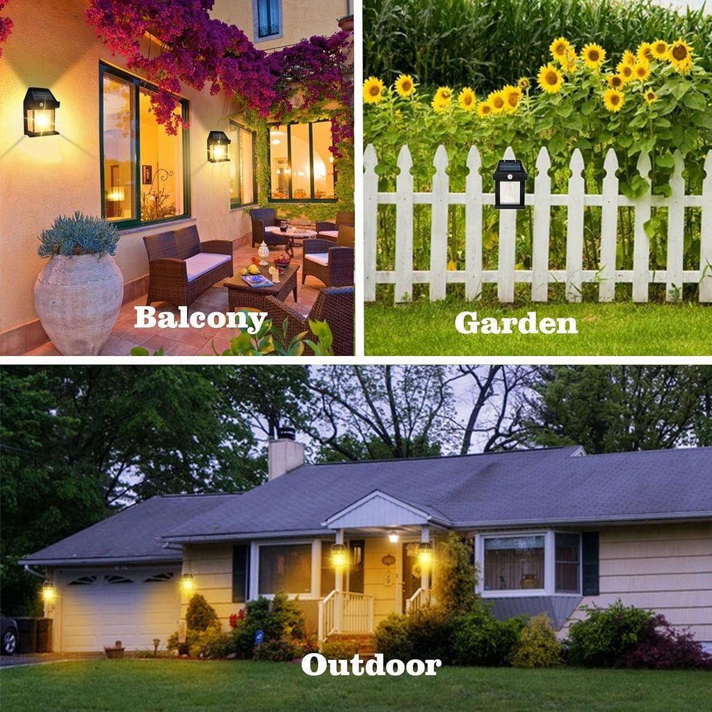 Solar Wall Lamp with Motion Sensor for Outdoor Lighting