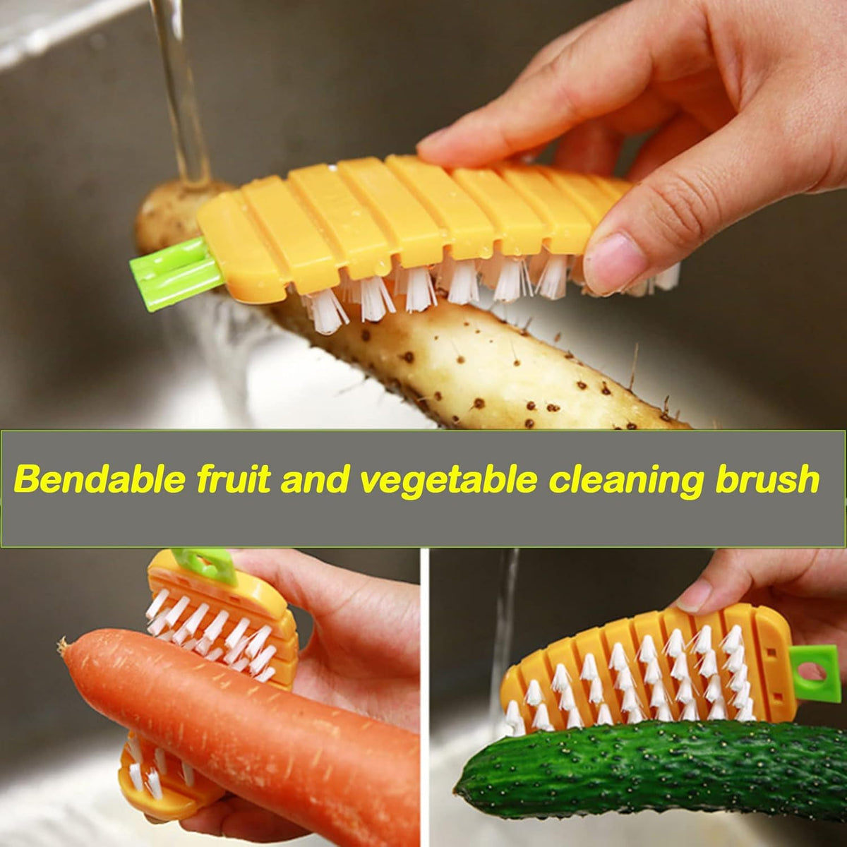 Fruit & Vegetable Cleaning Brush – Durable Flexible Design | SparkleTidy