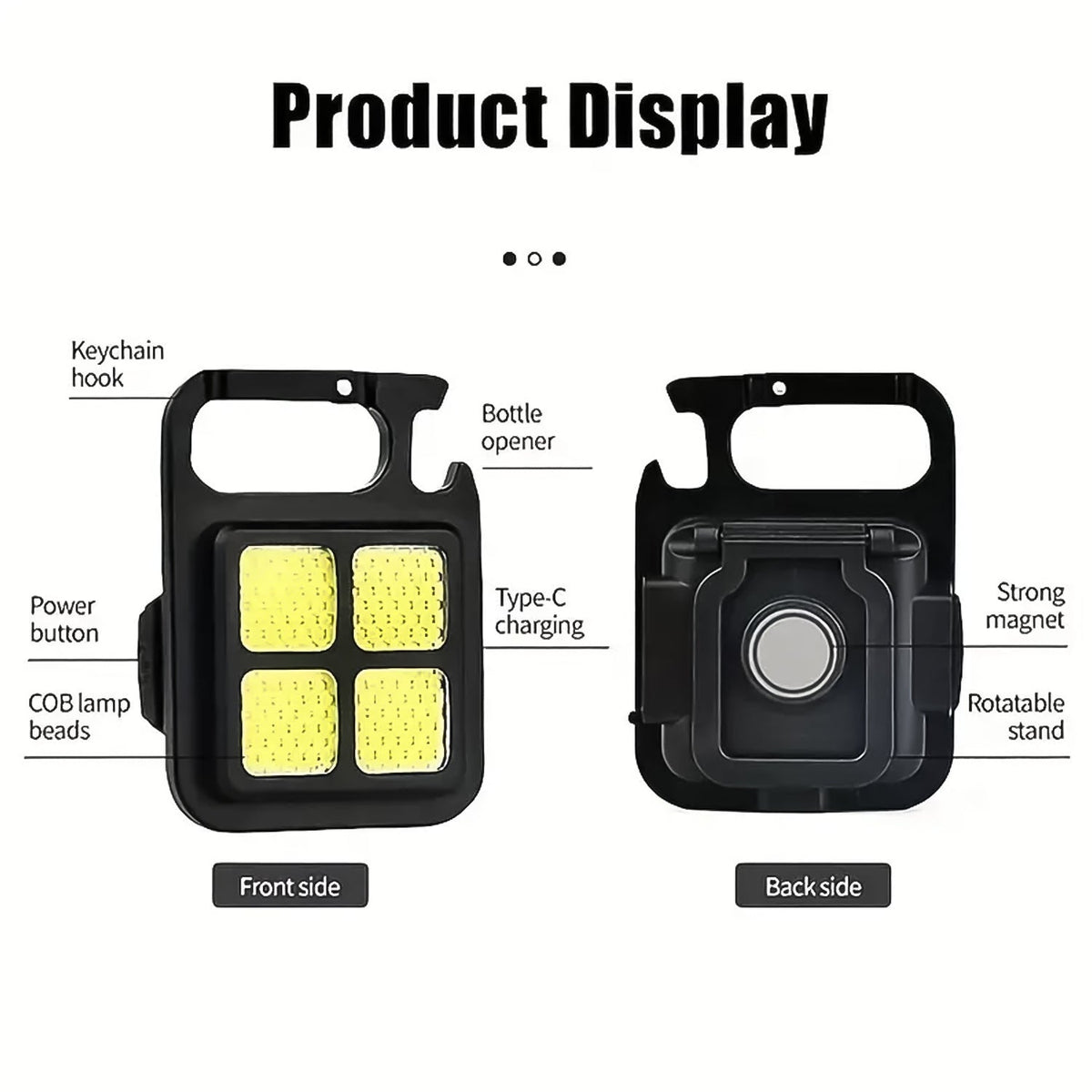 Mini LED Keychain Light 3 Modes Bottle Opener