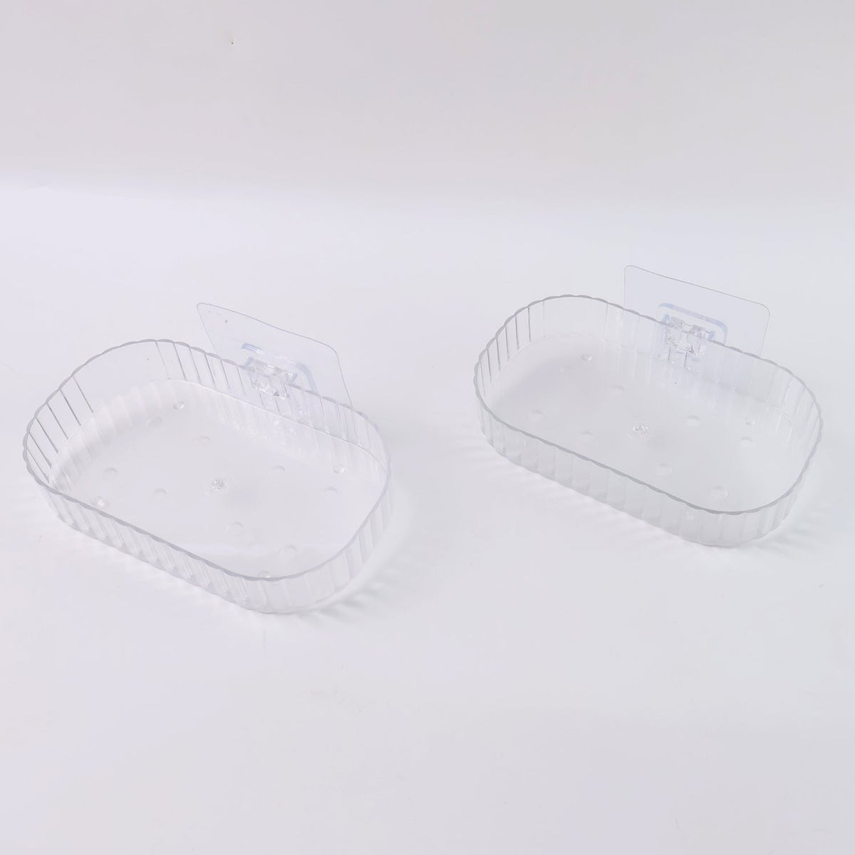 Transparent Wall Mounted Soap Dish Holder – Self Adhesive 2 Pc