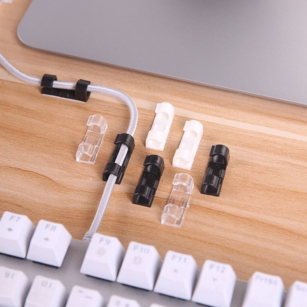 Plastic Cable Clips – Strong Adhesive Wire Organizer (20 Pcs) | WipeTech