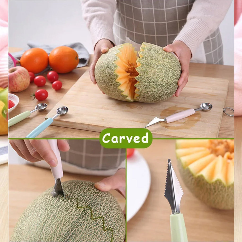 Fruit Carving Tool Kit – Stainless Steel Peeler & Scooper | Quickslice