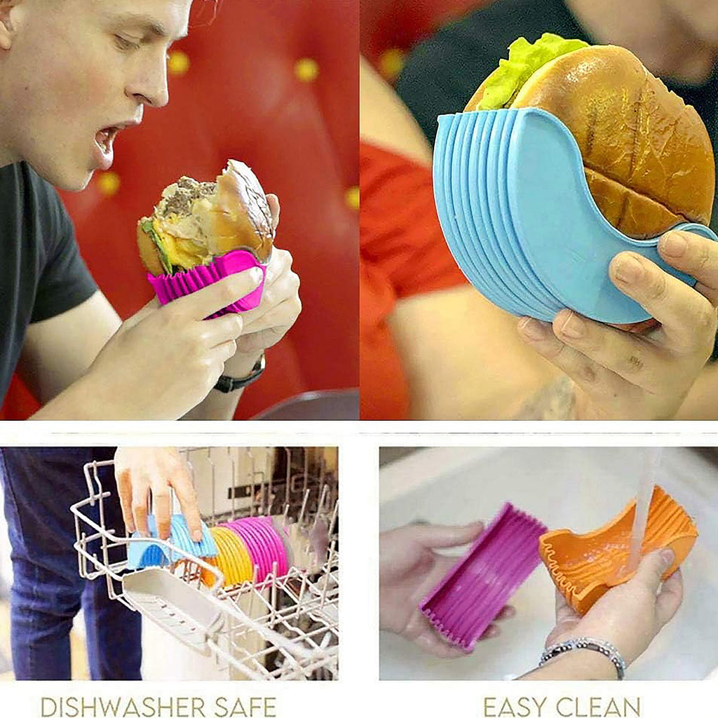 Silicone Burger Holder – Reusable & Mess-Free Snack Grip | Tidy Table