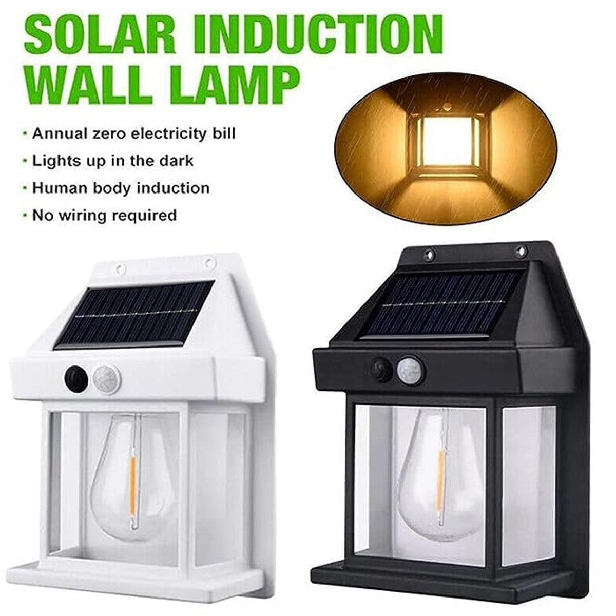Solar Wall Lamp with Motion Sensor for Outdoor Lighting