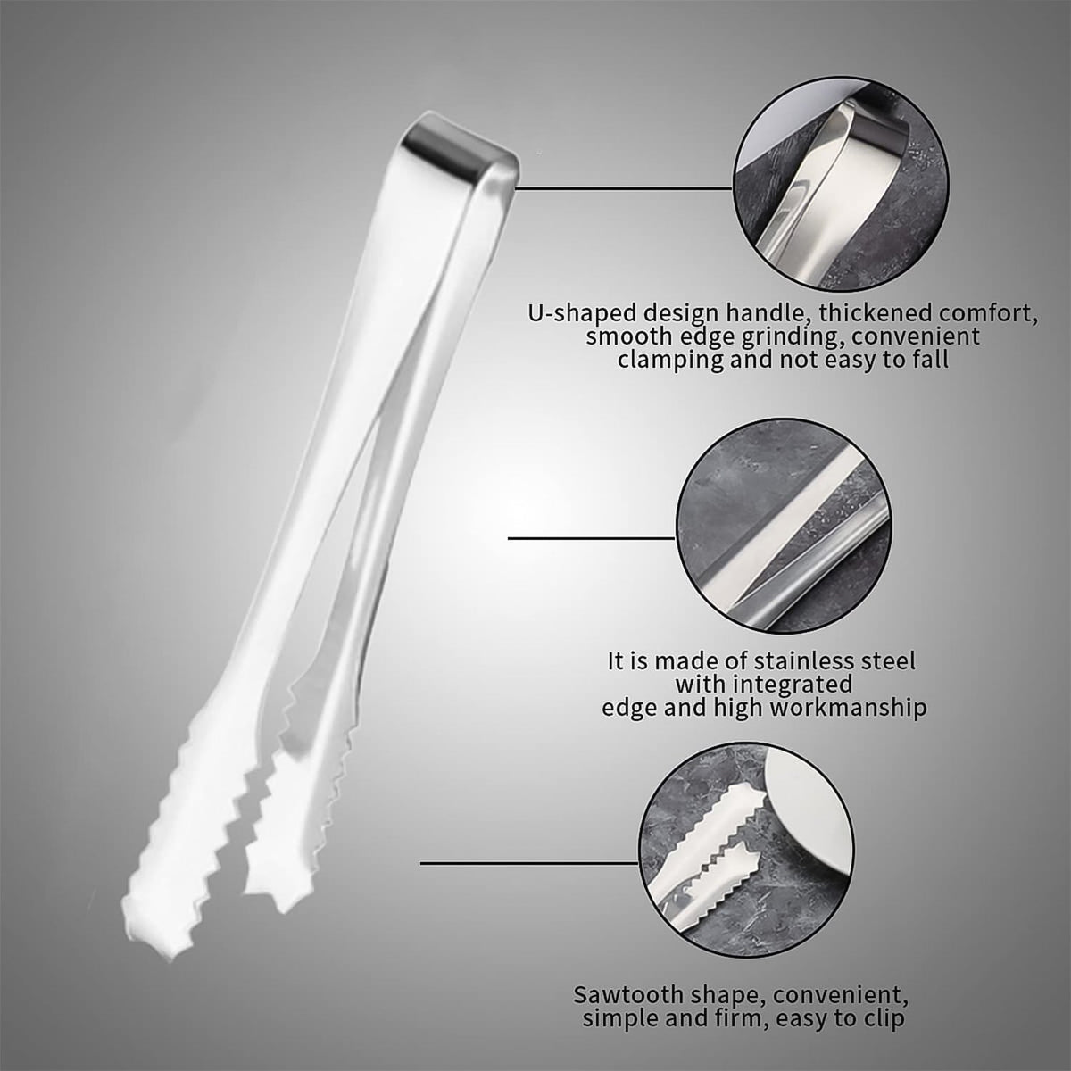 Stainless Steel Tongs – 13cm Ice & Sugar Serving | Quickslice