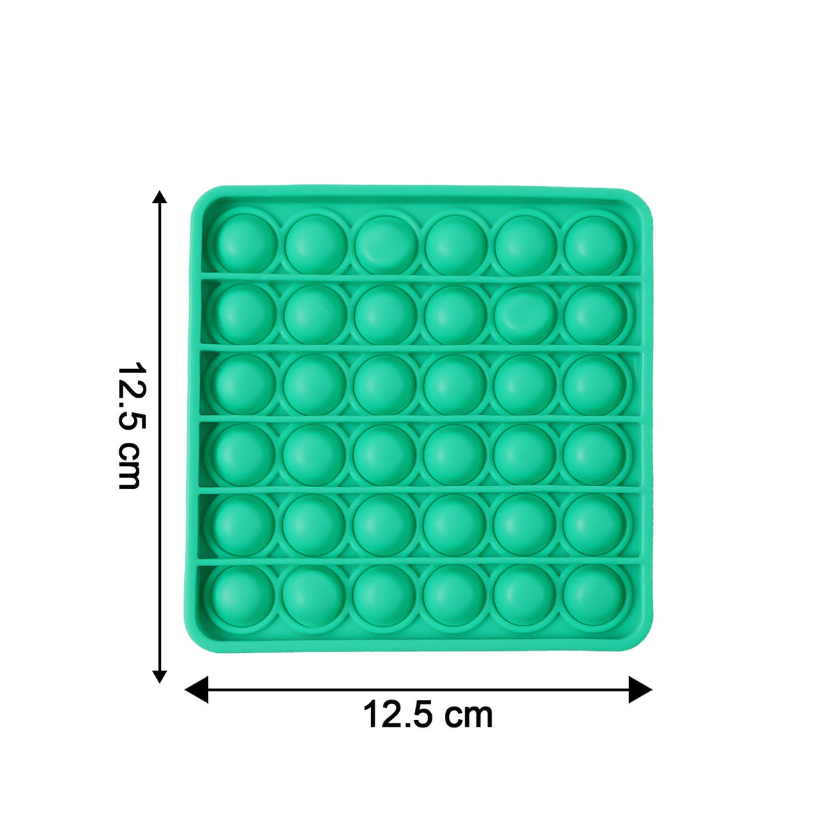 Close-up of popping bubbles on silicone Pop It toy