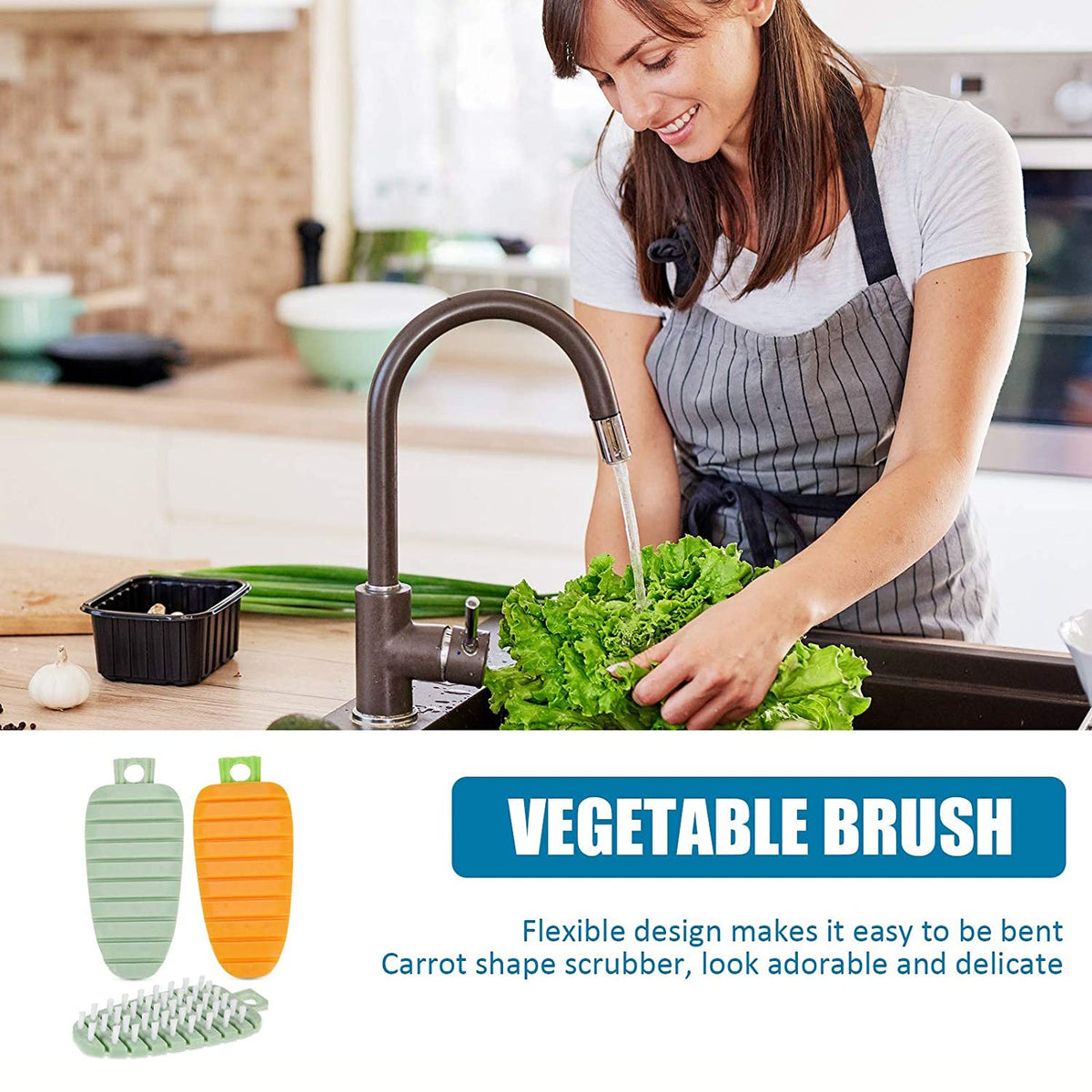 Fruit & Vegetable Cleaning Brush – Durable Flexible Design | SparkleTidy