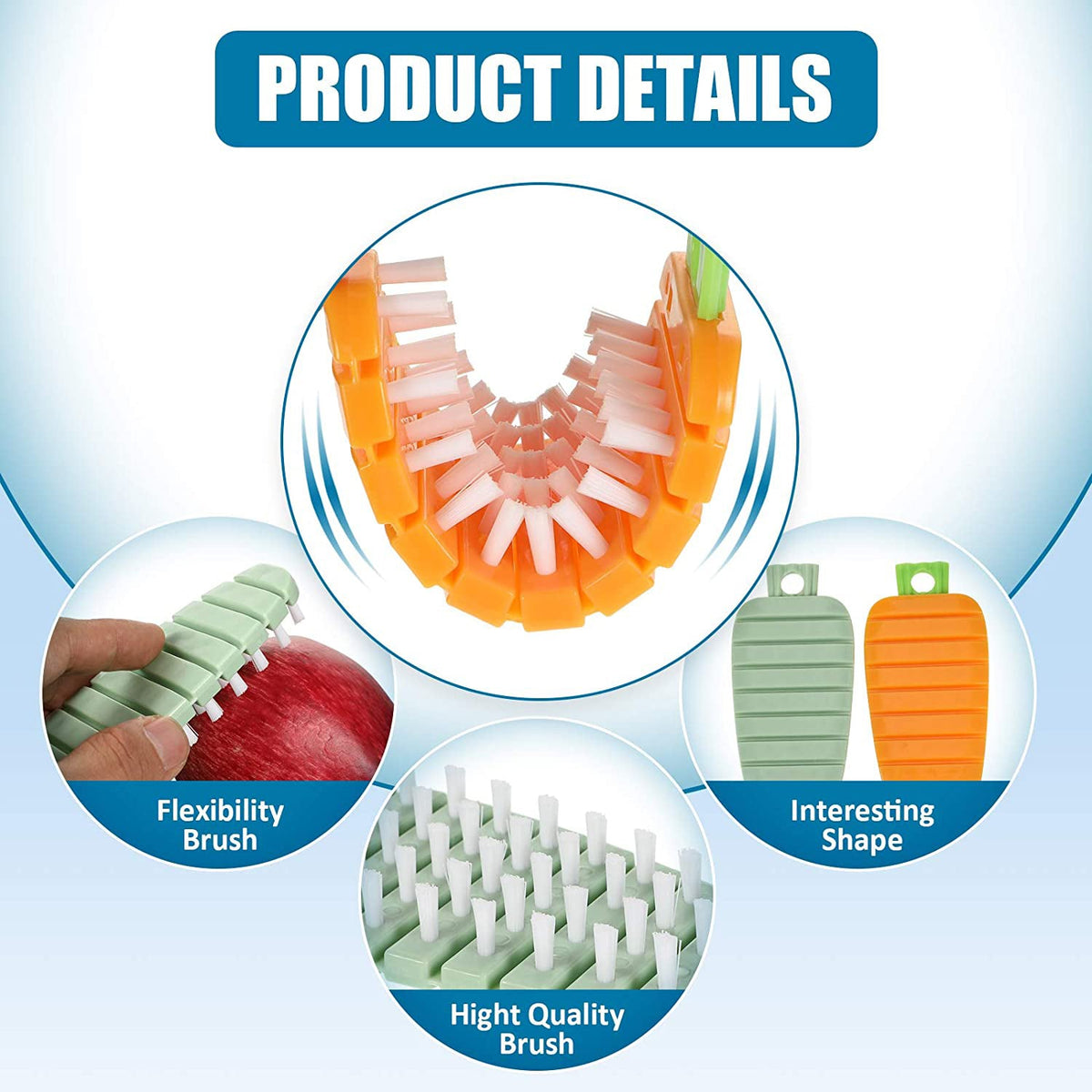 Fruit & Vegetable Cleaning Brush – Durable Flexible Design | SparkleTidy