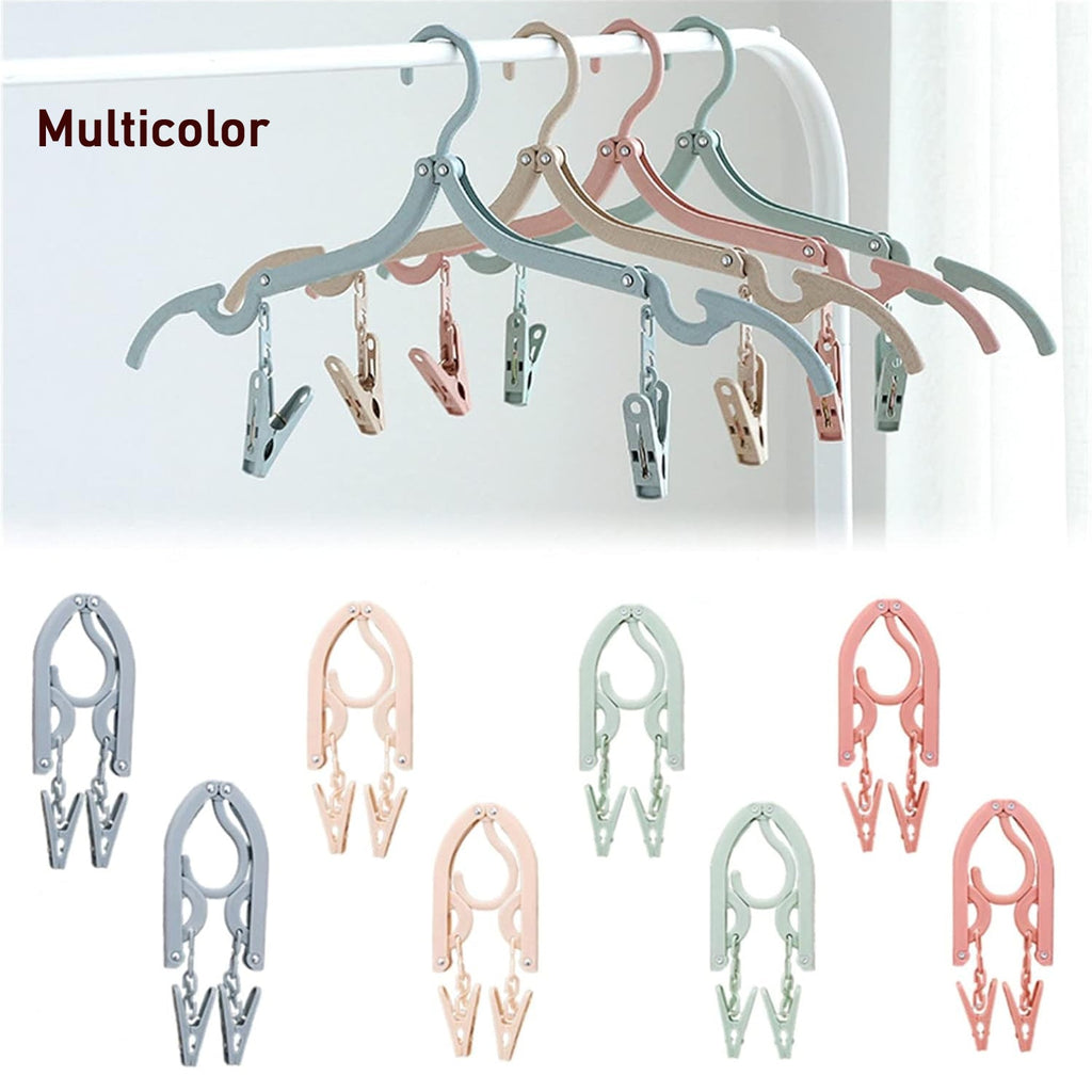 Adjustable Folding Clothes Hanger with Clips for Versatile Use