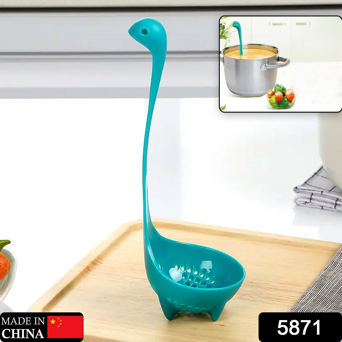 Silicone Soup Spoon – Multifunctional Strainer & Ladle | Quickslice
