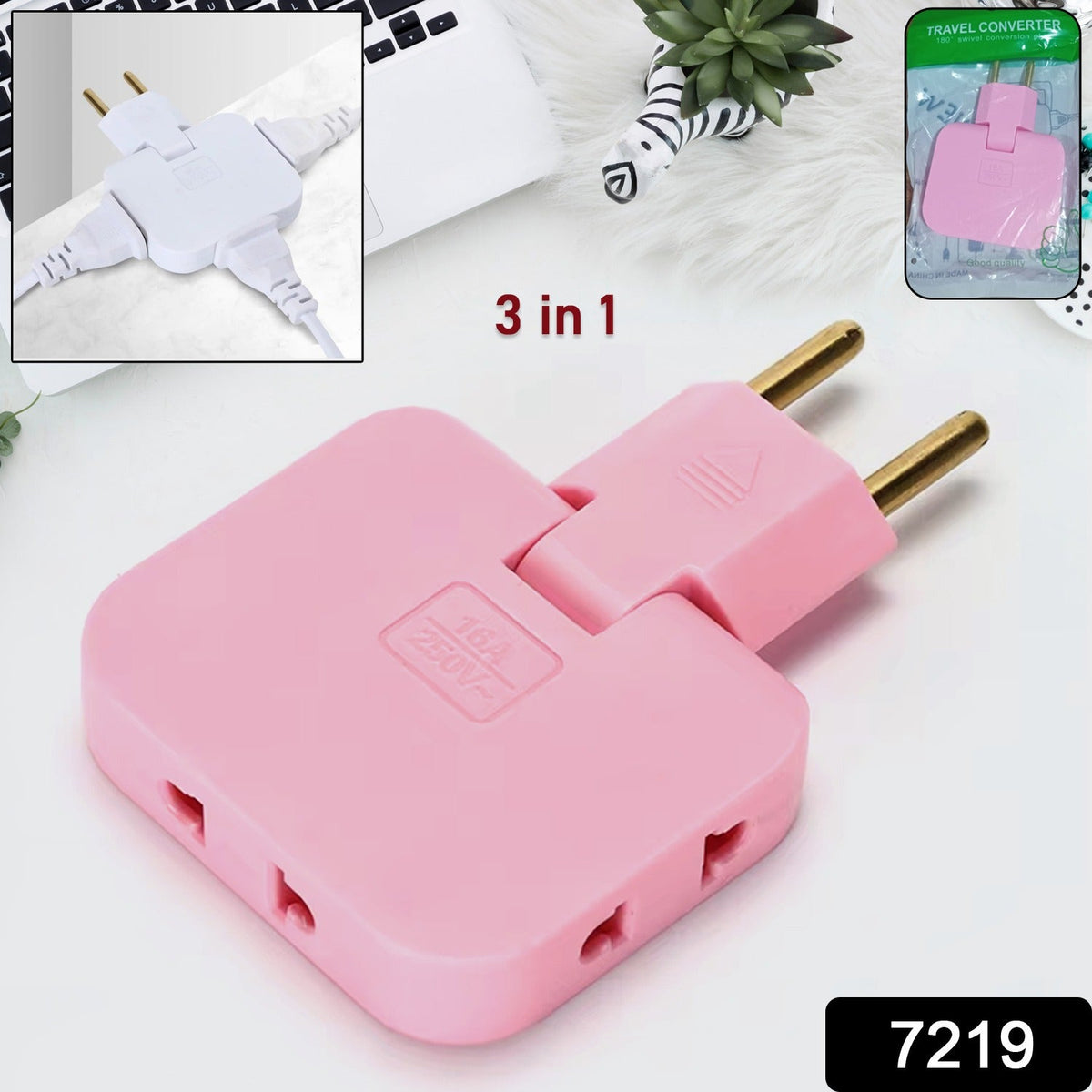 Foldable Wall Plug Adapter – 3-in-1 Compact Travel Socket | Tetherix