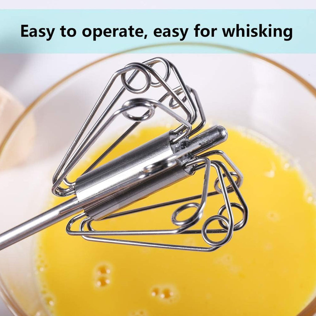 OwlCart NeatNest Stainless Steel Egg Whisk – Hand Push Rotary