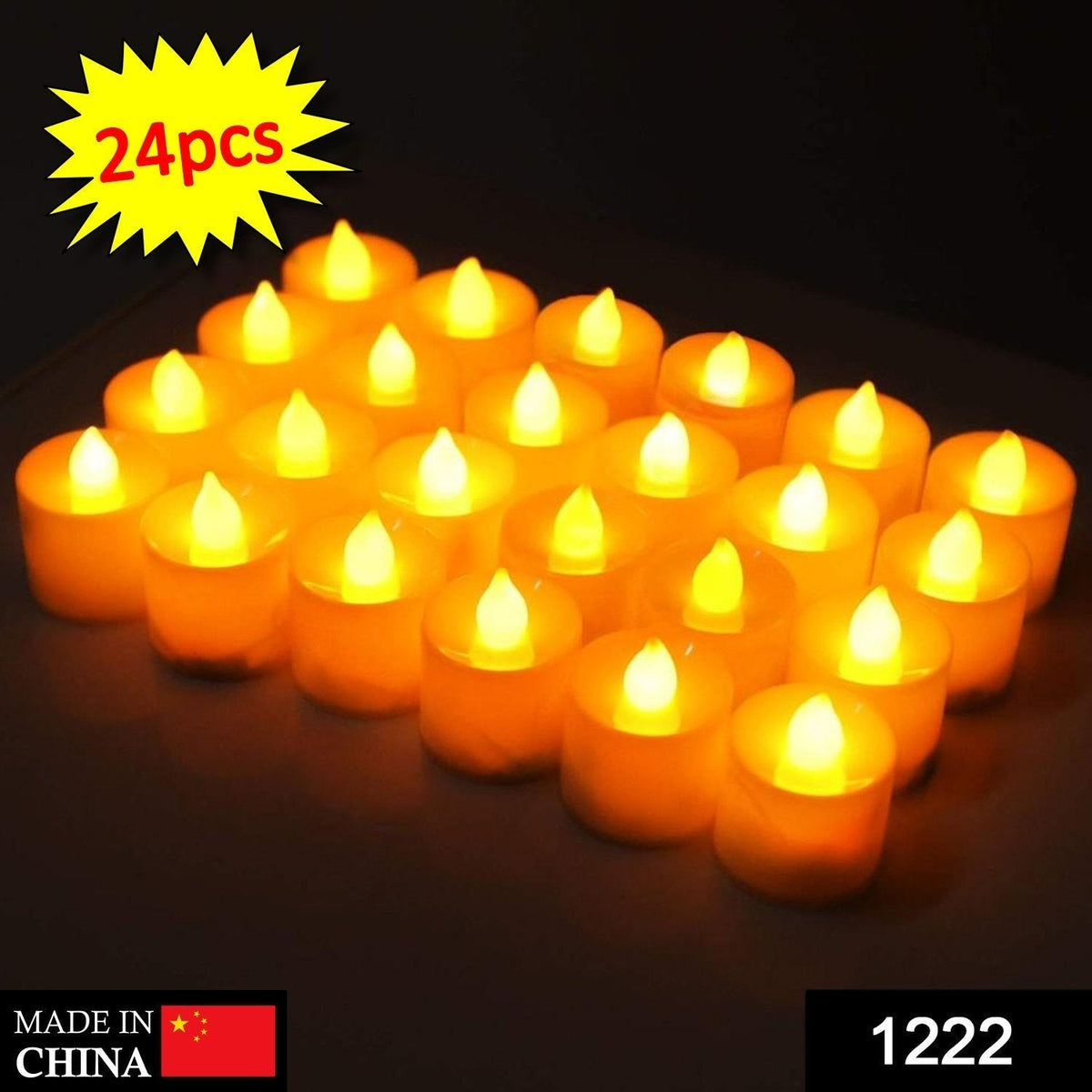 LED Tealight Candles – White 24 Pcs for Diwali Decor | Indo Glow