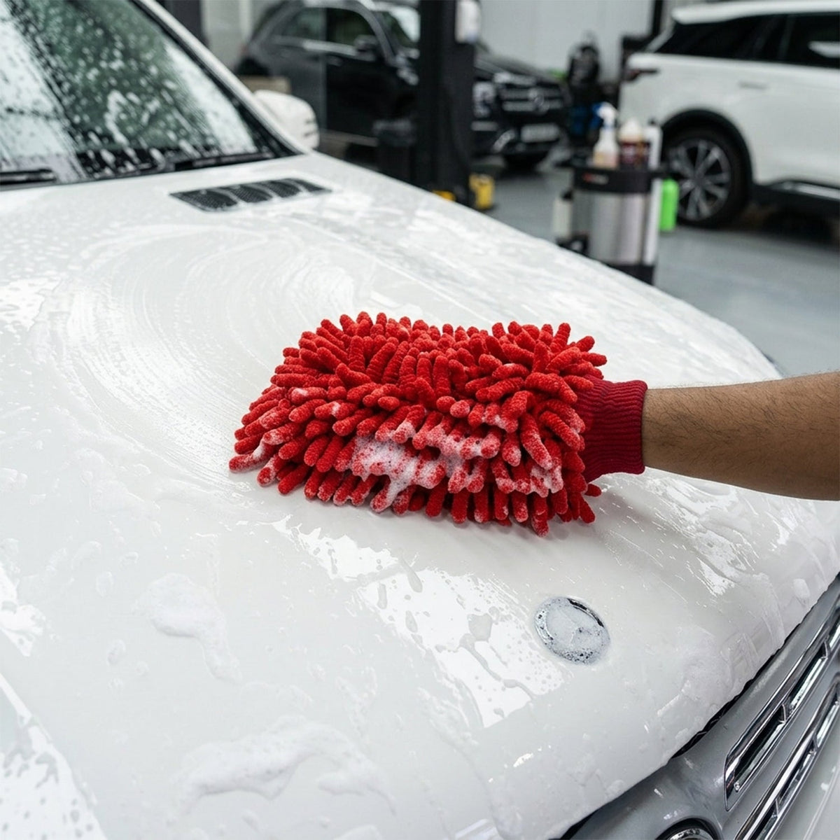 Microfiber Chenille Car Wash Glove for Scratch-Free Cleaning and Detailing (1 Pc)