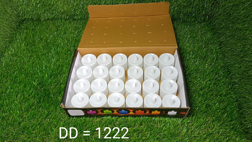 LED Tealight Candles – White 24 Pcs for Diwali Decor | Indo Glow