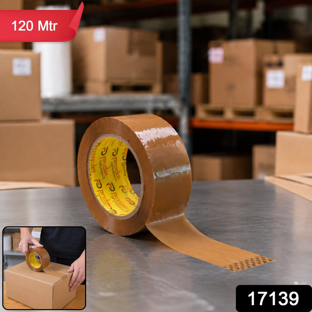 Brown cello tape pack on sturdy roll for packing use