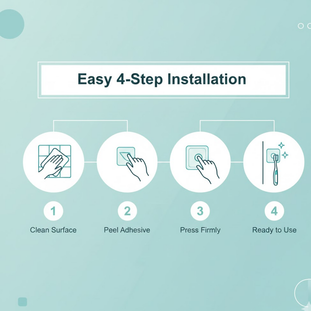 Self-Adhesive Wall Hook – Drill-Free, Waterproof & Reusable
