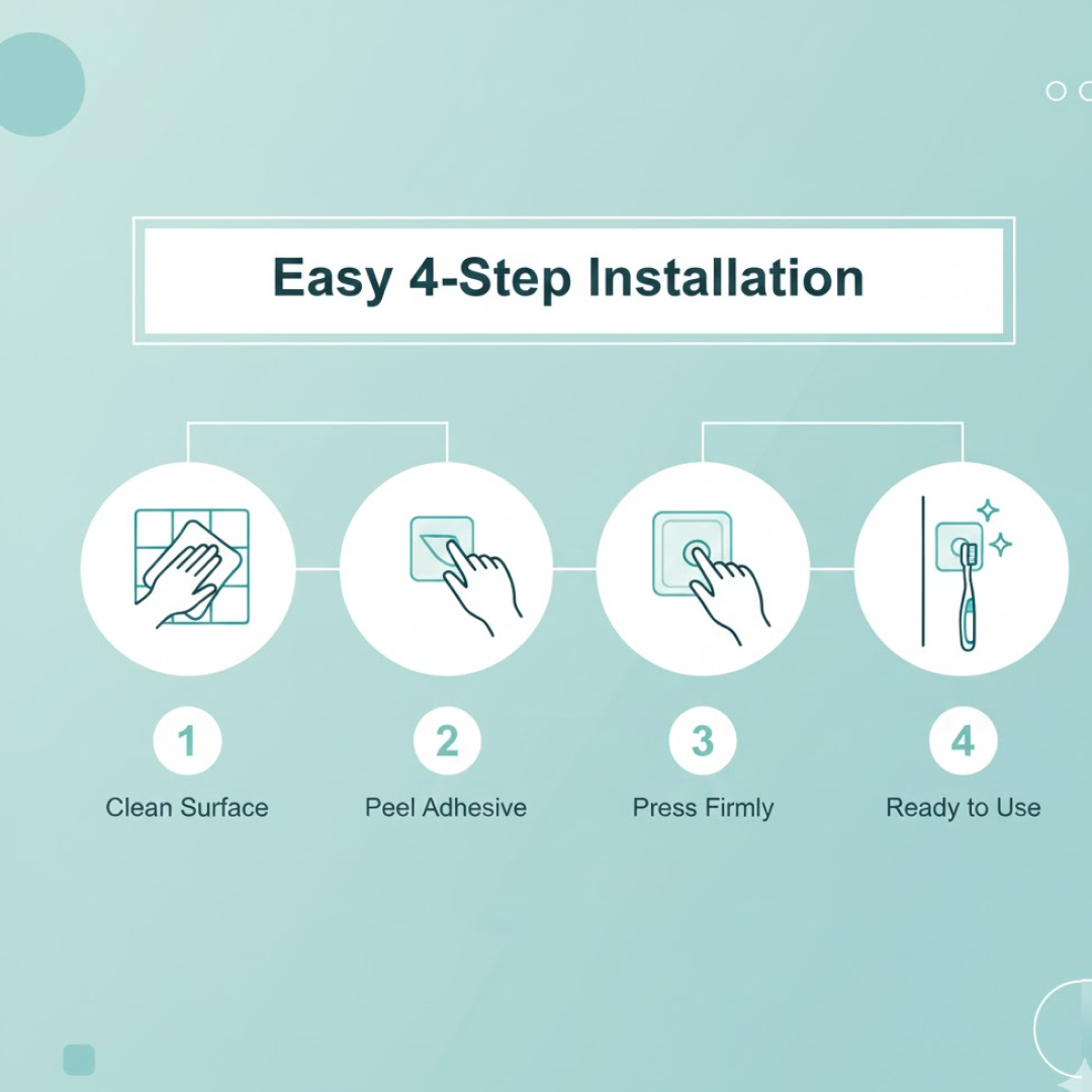 Self-Adhesive Wall Hook – Drill-Free, Waterproof & Reusable