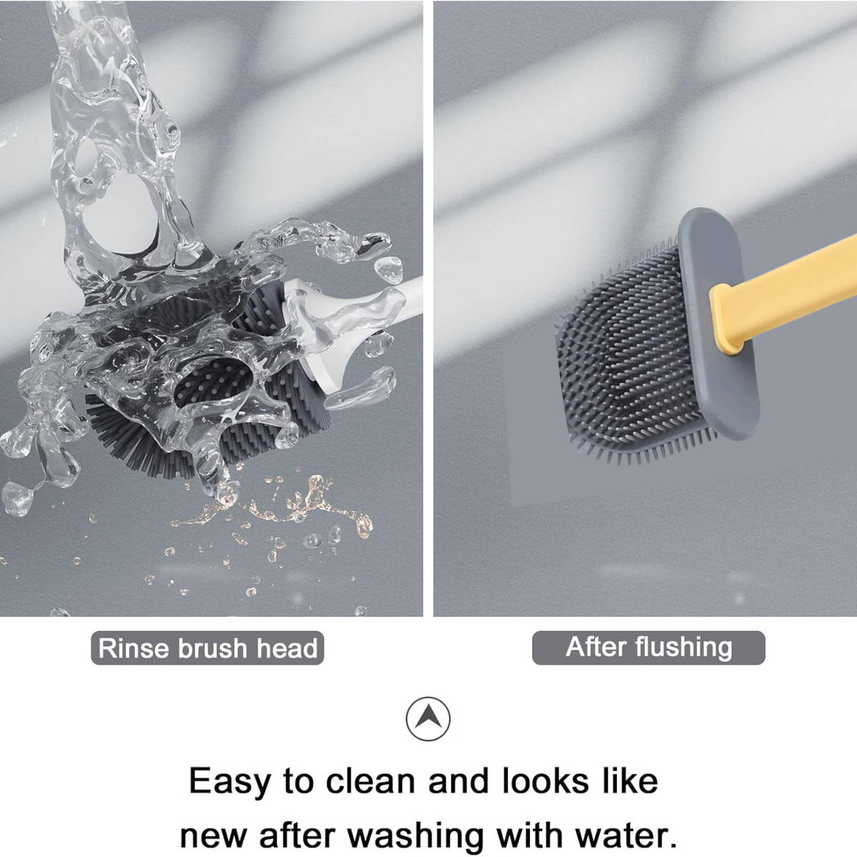 Silicone Toilet Brush – Quick-Dry Holder, Flexible Bristles | Velvet Wipe