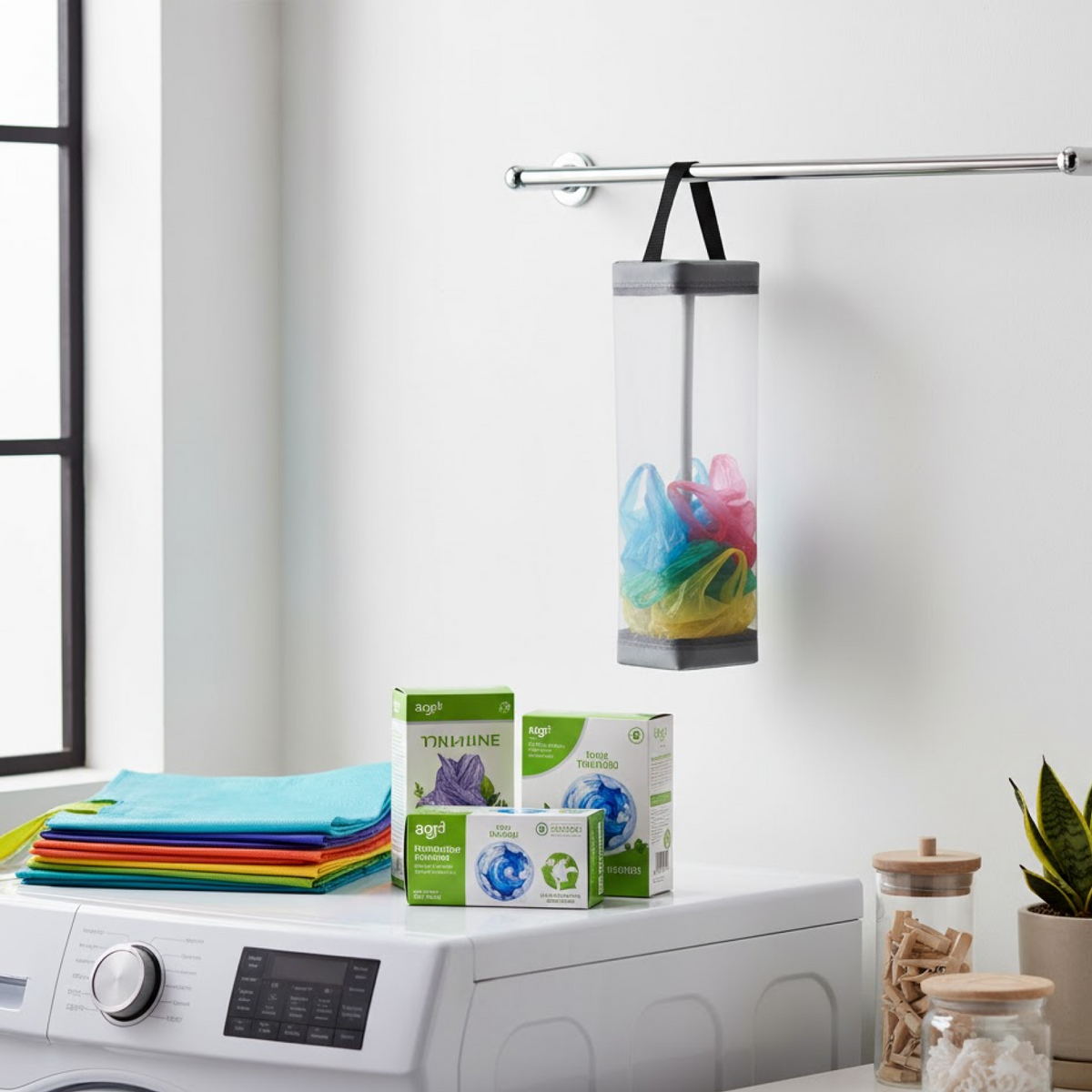 Hanging Waste Bag Holder – Durable Mesh Organizer | Tidy Table